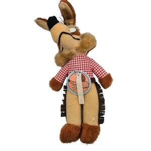 VINTAGE 1971 WILE E. COYOTE PLUSH STUFFED ANIMAL WITH ORIGINAL TAGS - WARN BROS